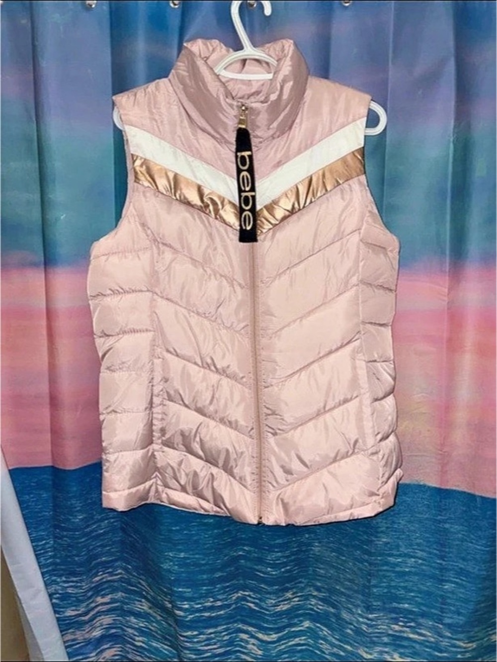 bebe Pink Puffer Vest Size Medium Like New